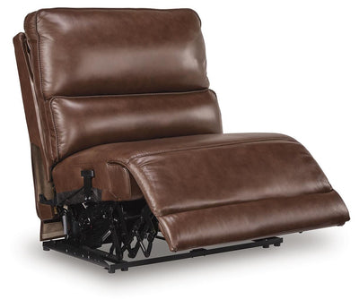 DeepWakes 6-Piece RAF Chaise Reclining Sectional in Canyon Leather