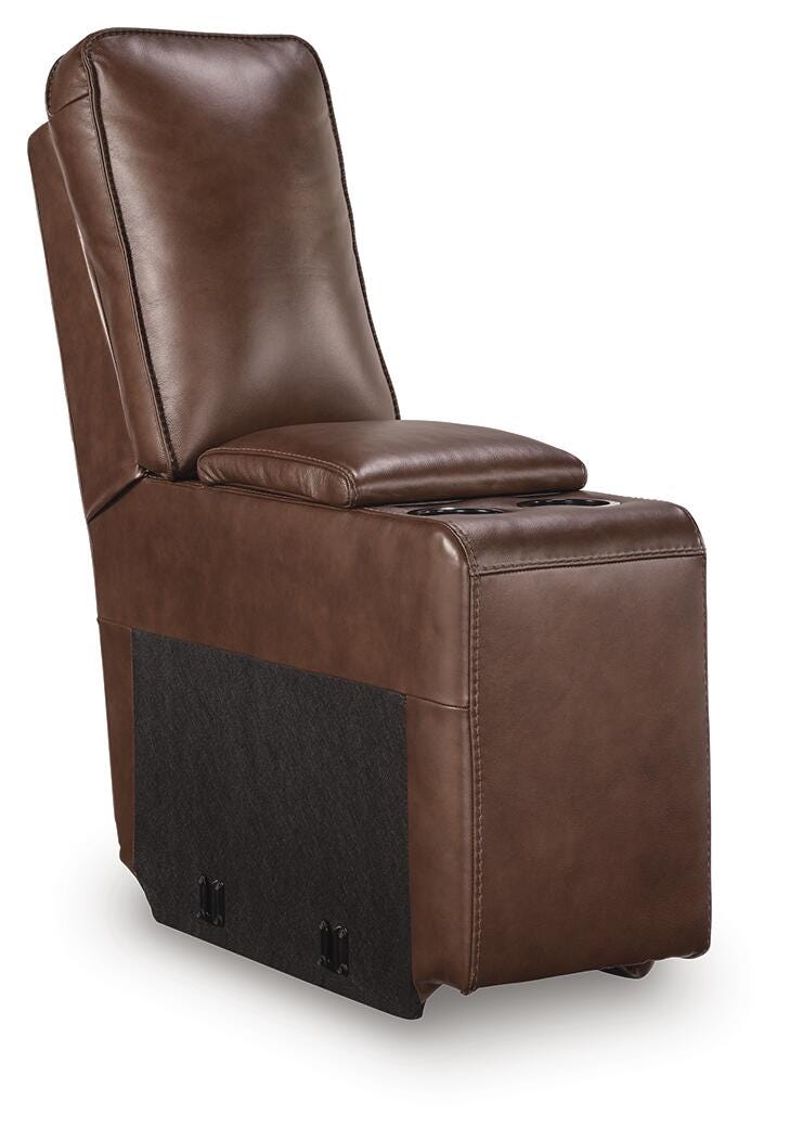 DeepWakes 3-Piece RAF Chaise Power Reclining Sectional in Canyon Leather