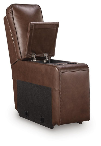 DeepWakes 7-Piece Reclining Sectional with Storage Consoles in Canyon Leather