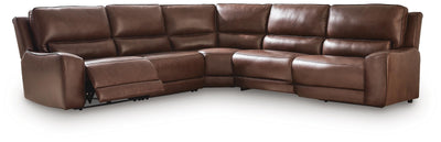 DeepWakes 5-Piece Power Reclining Sectional Sofa in Canyon Leather