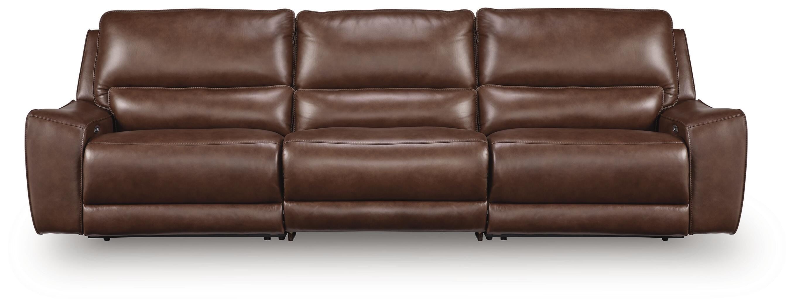 DeepWakes 3-Piece Power Reclining Sectional Sofa in Canyon Leather
