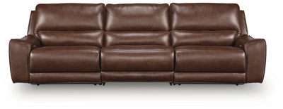 DeepWakes 3-Piece Power Reclining Sectional Sofa in Canyon Leather