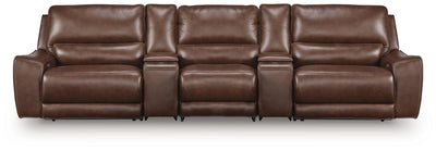 DeepWakes 5-Piece Power Reclining Sectional in Canyon Leather