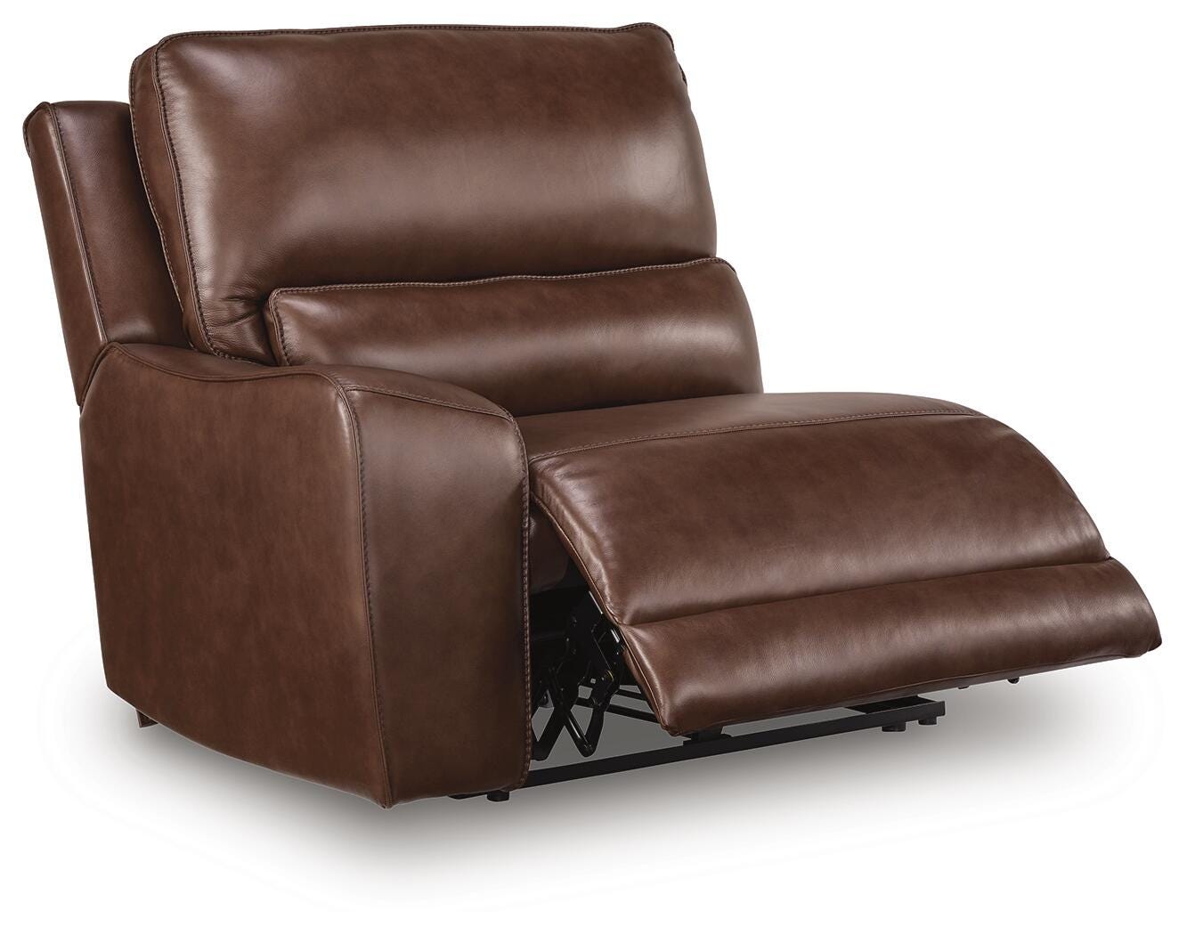 DeepWakes 7-Piece Reclining Sectional with Storage Consoles in Canyon Leather