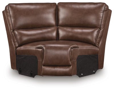 DeepWakes 6-Piece RAF Chaise Reclining Sectional in Canyon Leather