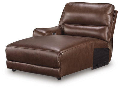 DeepWakes 3-Piece LAF Chaise Power Reclining Sectional in Canyon Leather