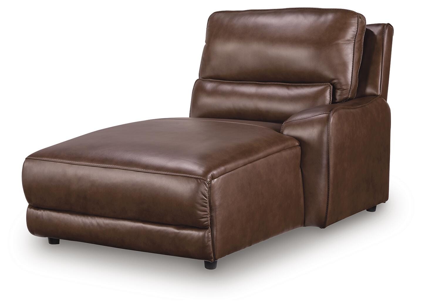 DeepWakes 6-Piece RAF Chaise Reclining Sectional in Canyon Leather
