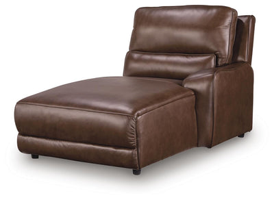DeepWakes 4-Piece Reclining Sectional with Double Chaise in Canyon Leather