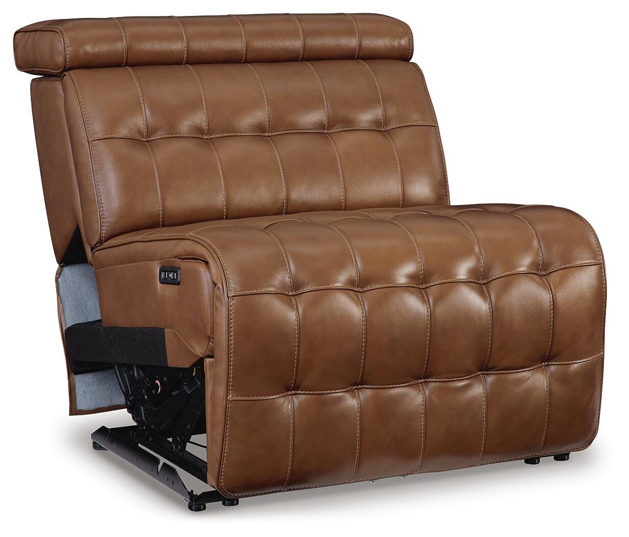 Temmpton 6-Piece Power Reclining Sectional in Chocolate Leather
