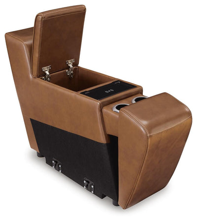 Temmpton 6-Piece Power Reclining Sectional in Chocolate Leather