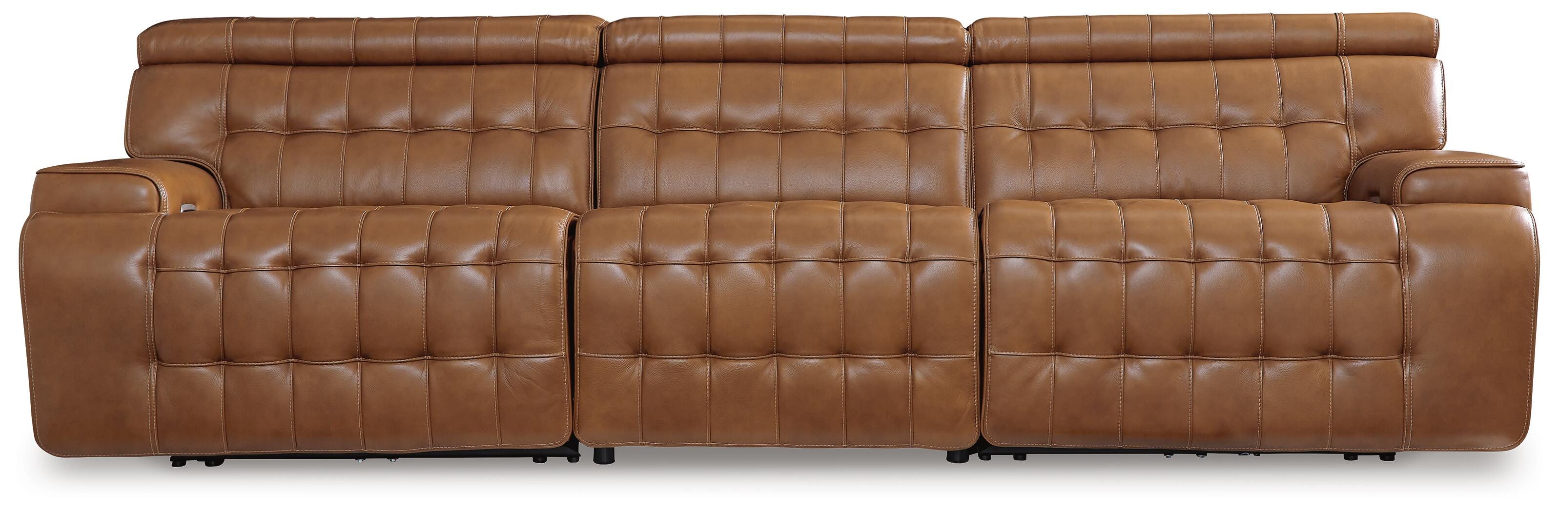 Temmpton 3-Piece Power Reclining Sectional Sofa in Chocolate Leather