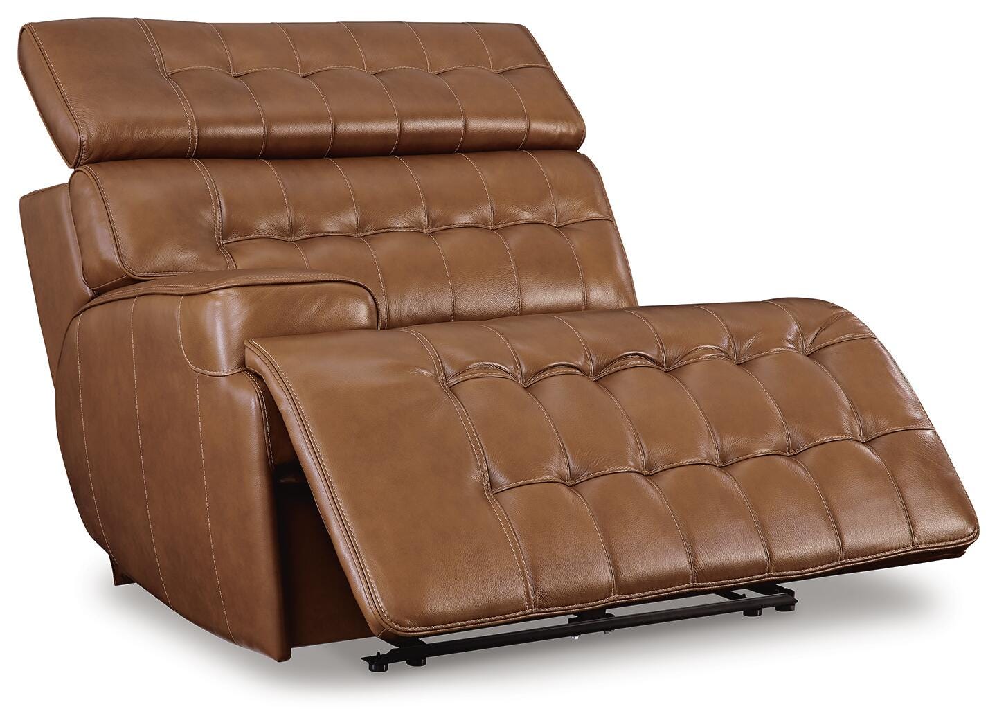 Temmpton 3-Piece Power Reclining Sectional Loveseat with Console in Chocolate Leather