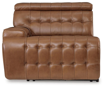 Temmpton 2-Piece Power Reclining Sectional Loveseat in Chocolate Leather