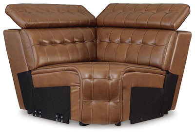 Temmpton 4-Piece Reclining Sectional in Chocolate Leather