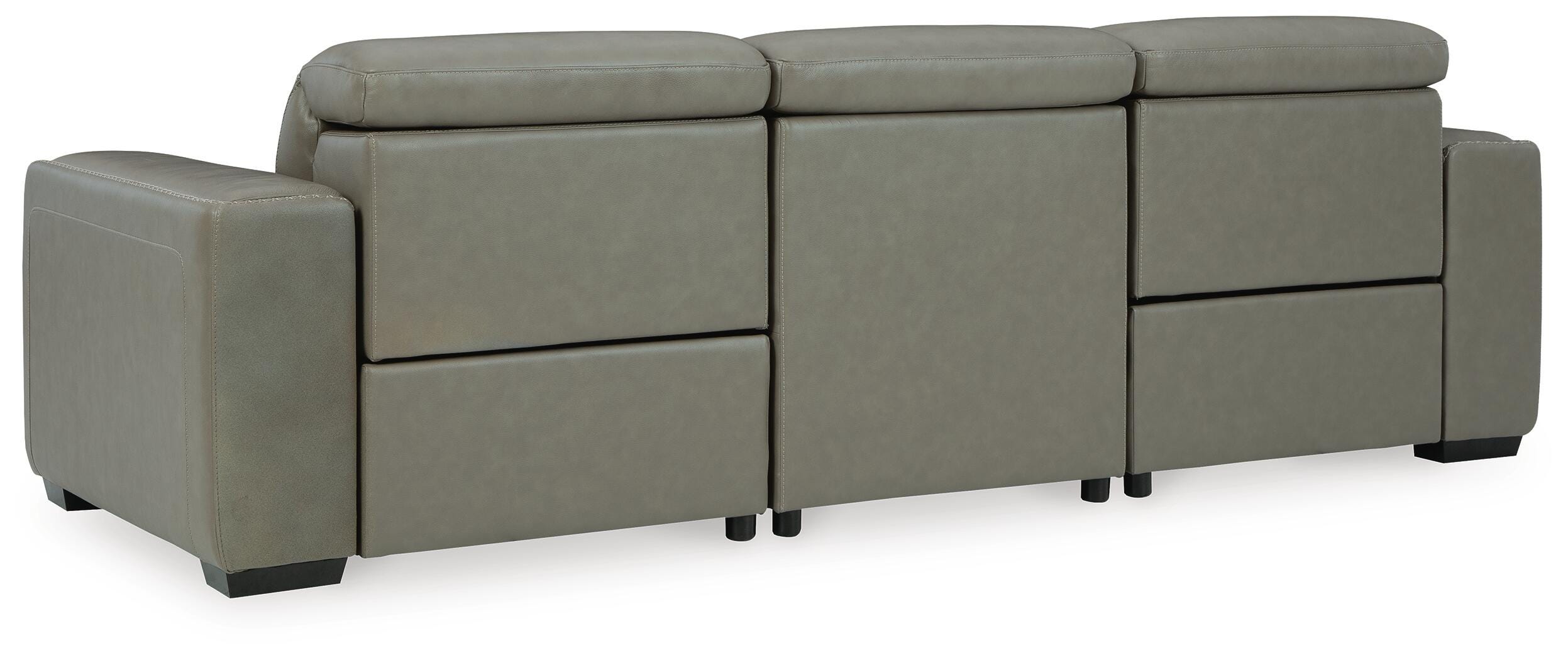 Correze 3-Piece Power Reclining Sectional Sofa in Gray Leather
