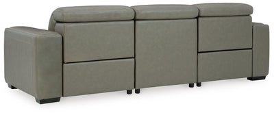 Correze 3-Piece Power Reclining Sectional Sofa in Gray Leather
