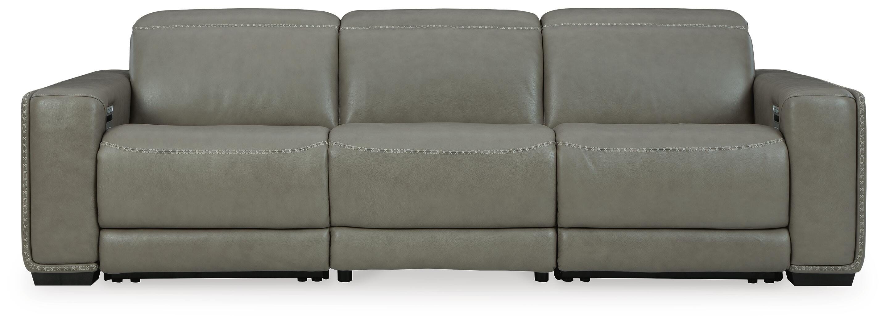 Correze 3-Piece Power Reclining Sectional Sofa in Gray Leather