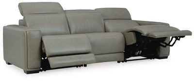 Correze 3-Piece Power Reclining Sectional Sofa in Gray Leather