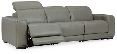 Correze 3-Piece Power Reclining Sectional Sofa in Gray Leather
