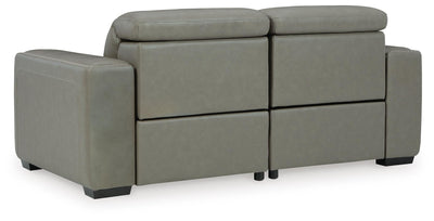 Correze 2-Piece Power Reclining Sectional in Gray Leather
