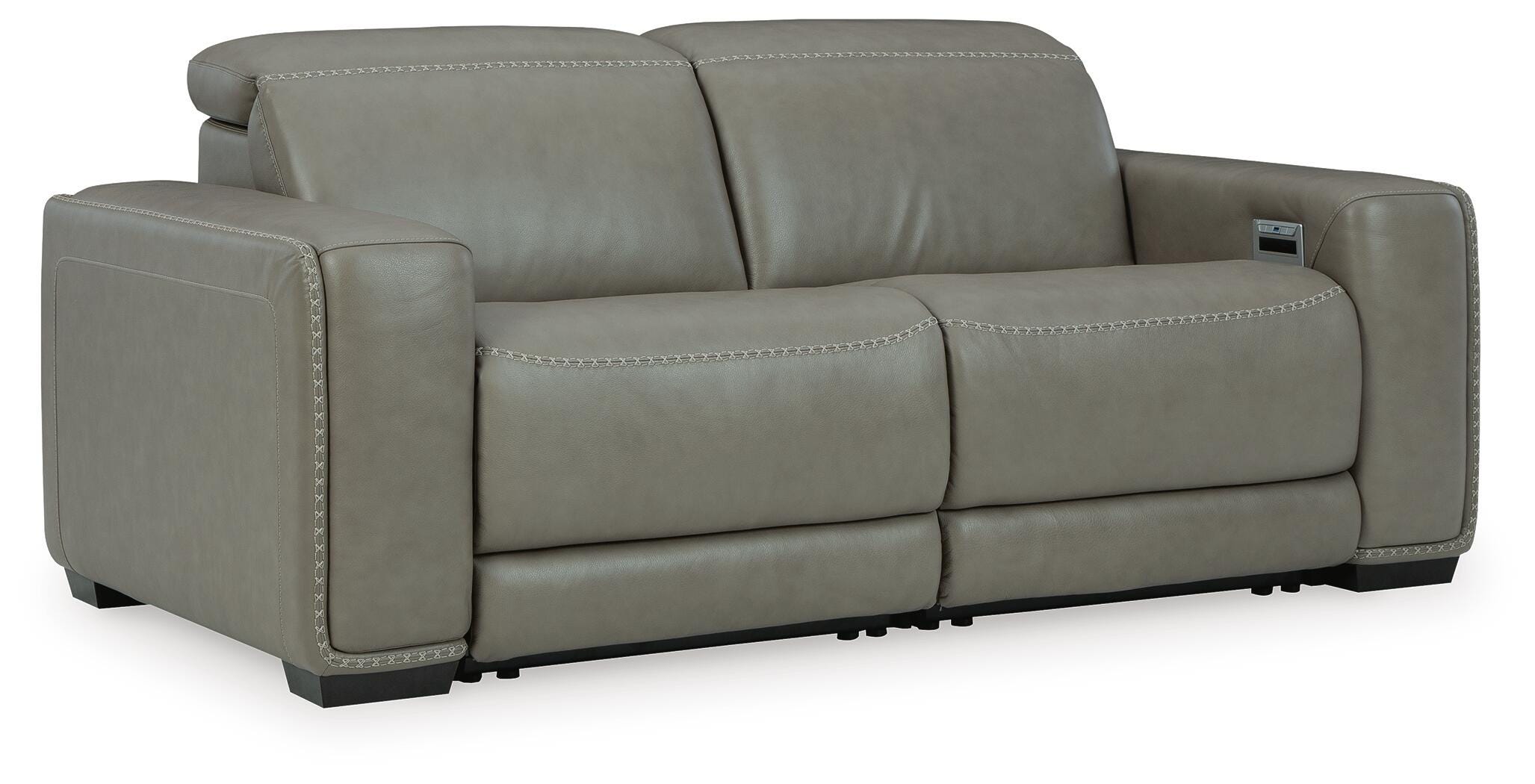 Correze 2-Piece Power Reclining Sectional in Gray Leather