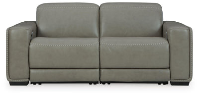 Correze 2-Piece Power Reclining Sectional in Gray Leather