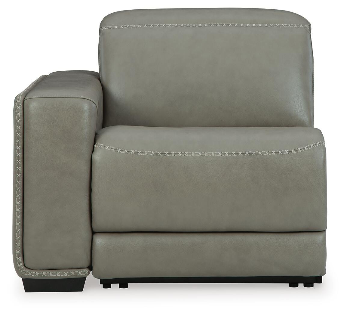Correze 2-Piece Power Reclining Sectional in Gray Leather