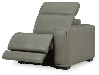 Correze 3-Piece Power Reclining Sectional Loveseat in Gray Leather