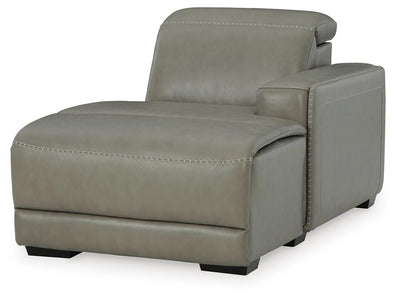 Correze 3-Piece Power Reclining Sectional with Chaise in Gray Leather