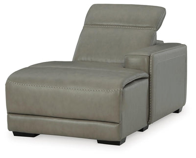Correze 3-Piece Power Reclining Sectional with Chaise in Gray Leather